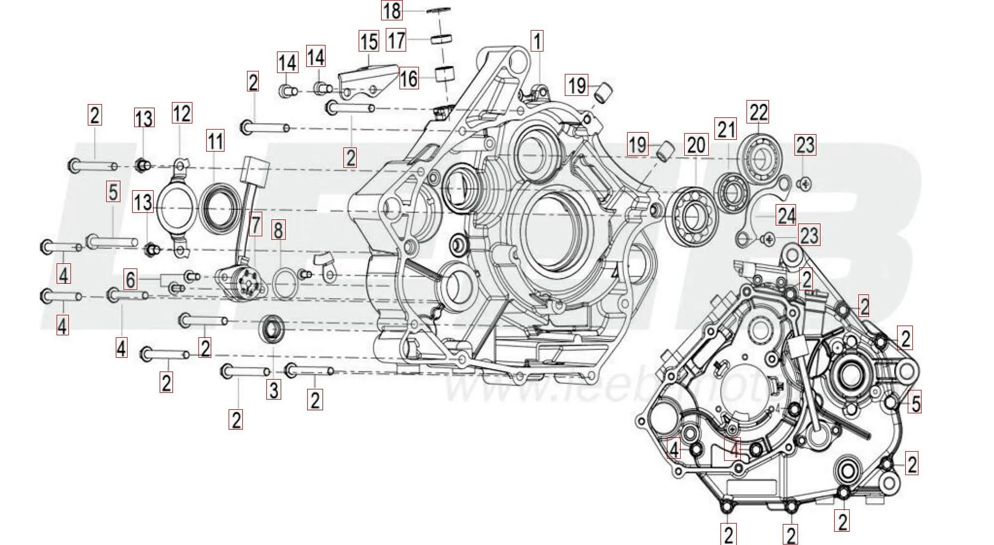 Kurbelwellengehäuse links
