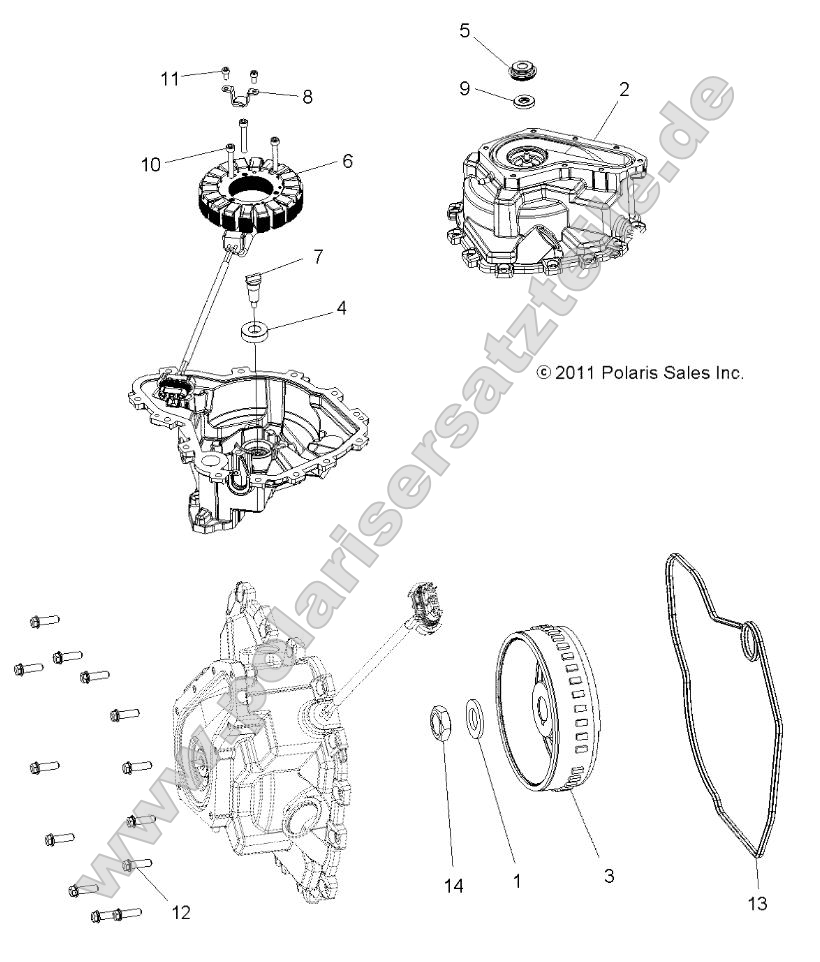 Engine, Stator Cover and Flywheel