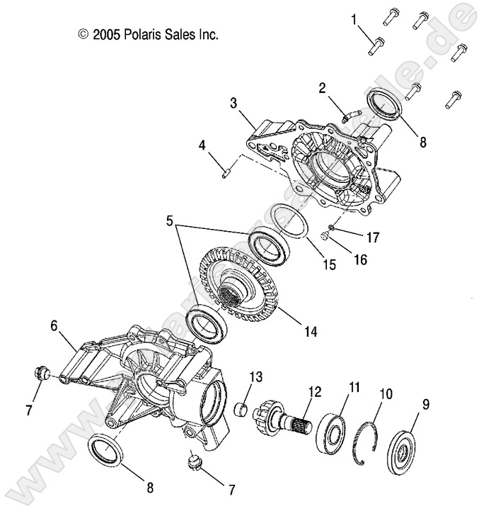 DRIVE TRAIN, REAR GEARCASE INTERNALS (Produktion vor 31.01.2008)