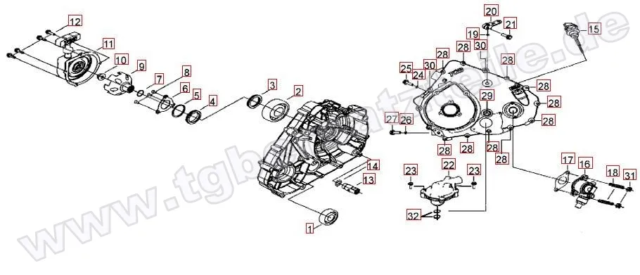 Wasserpumpe-Handstartereingriffsrad-Tachoantrieb