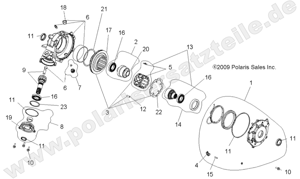 DRIVE TRAIN, FRONT GEARCASE (Built 11/02/09 to 3/08/10)