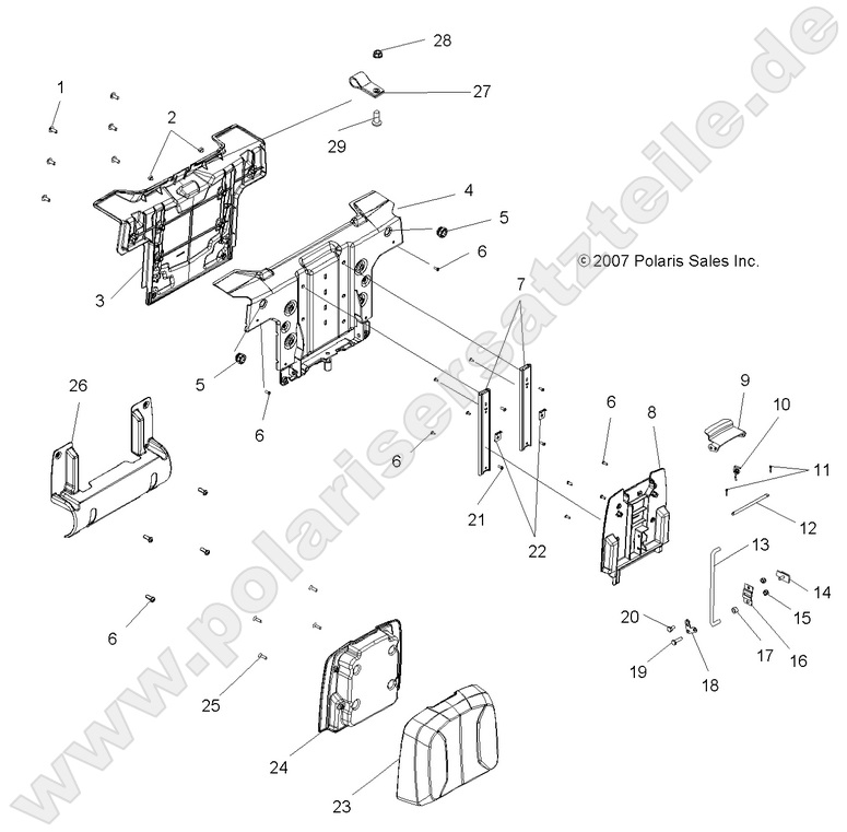 BODY, PASSENGER SEAT BACK