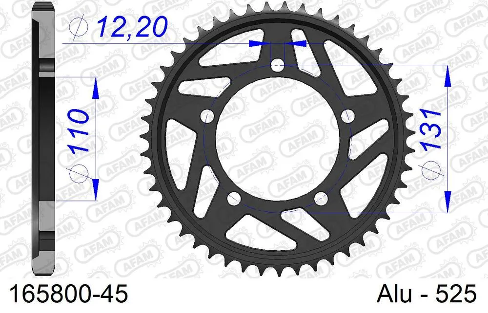 165800-45 AFAM Kettensatz Aluminium 525 XHR3-G 17x45 - BMW S 1000 R 2013-20 - 16589131