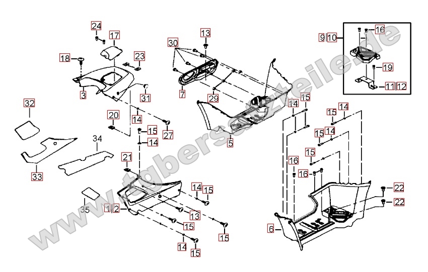 Fußstützen - Tankabdeckung Fußstützen - Tankabdeckung