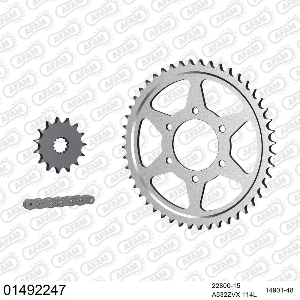 01492247 AFAM Kettensatz Stahl 532 ZVX 15x48 - Suzuki GSX-R 1100 1989 - 01492247