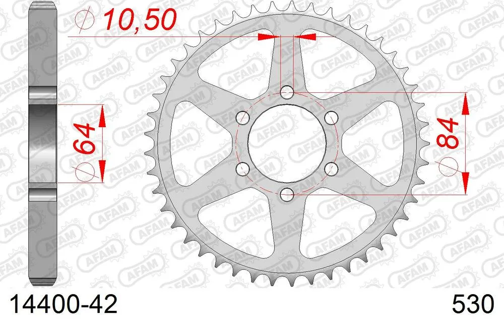 14400-42 AFAM Kettensatz Stahl 530 XMR3 14x42 - Suzuki GT 380 1972-77 - 01439300