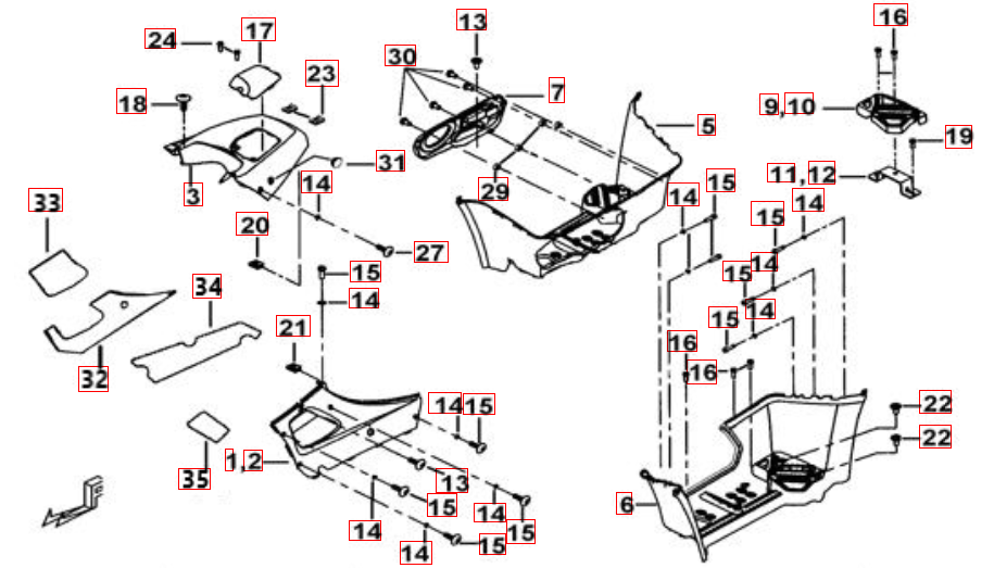Fusstütze-Tankabdeckung