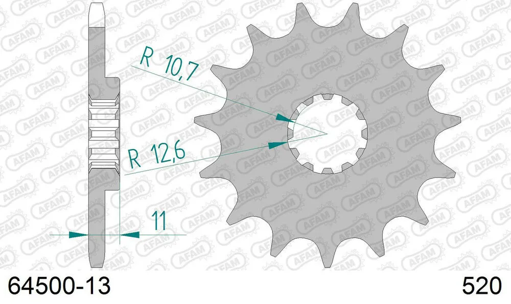 64500-13 AFAM Kettensatz Stahl 520 MR2-G 13x48 - Husqvarna CR 250 2000-13 - KIT106311