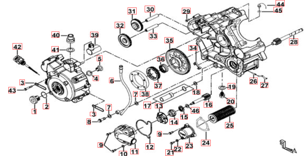 Motorgehäuse rechts