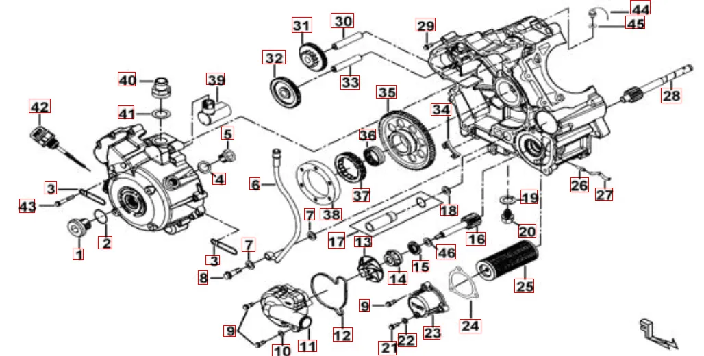 Motorgehäuse rechts Motorgehäuse rechts