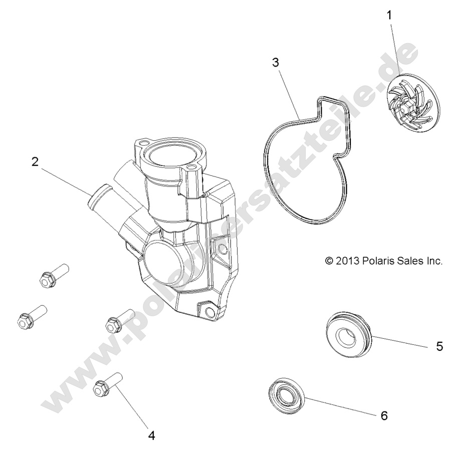 Engine, Waterpump Impeller and Cover