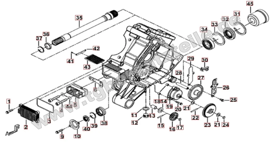 Motorgehäuse links Motorgehäuse links