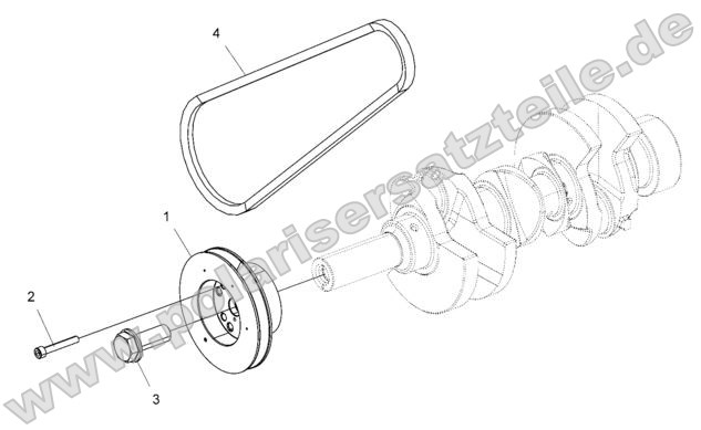 Engine, Drive Pulley and Drive Belt Engine, Drive Pulley and Drive Belt