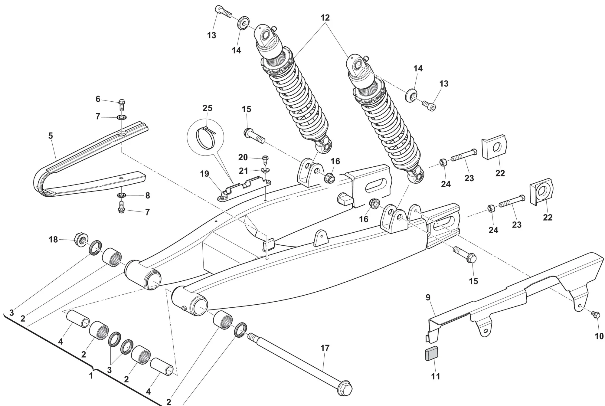 Hinterradschwinge / Stoßdämpfer