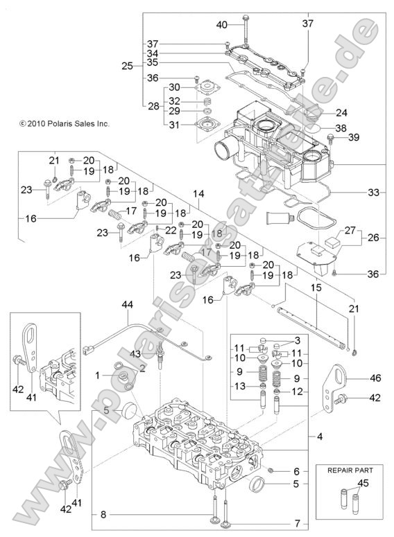 Engine, Cylinder Head and Bonnet