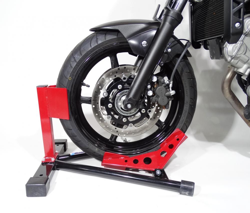 TMP Motorrad Vorderrad Transportständer Wippe 13" - 19" schwarz/rot