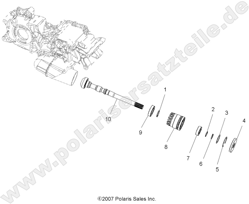 DRIVE TRAIN, MAIN GEARCASE OUTPUT SHAFT