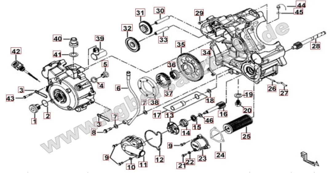 Motorgehäuse rechts Motorgehäuse rechts