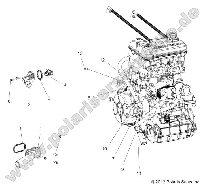 Engine, Cooling, Thermostat and Bypass