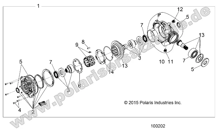 Drive Train, Front Gearcase Internals (to 7/1/16) Drive Train, Front Gearcase Internals (to 7/1/16)