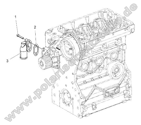 Engine, Water Inlet Flange
