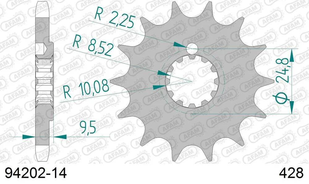 AFAM Kettensatz Stahl 428 MX-G 14x46 - Husqvarna TC 85 2003-17 - KIT108501