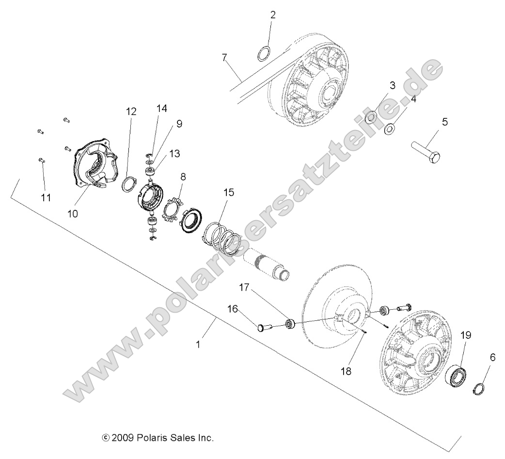Drive Train, Secondary Clutch (49ATVCLUTCHDRIVEN08SPX25) Drive Train, Secondary Clutch (49ATVCLUTCHDRIVEN08SPX25)