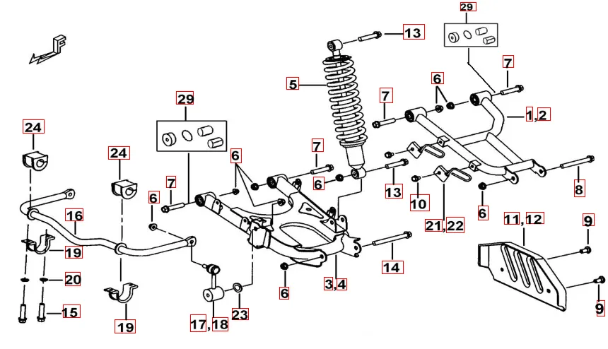 Federbein hinten Federbein hinten