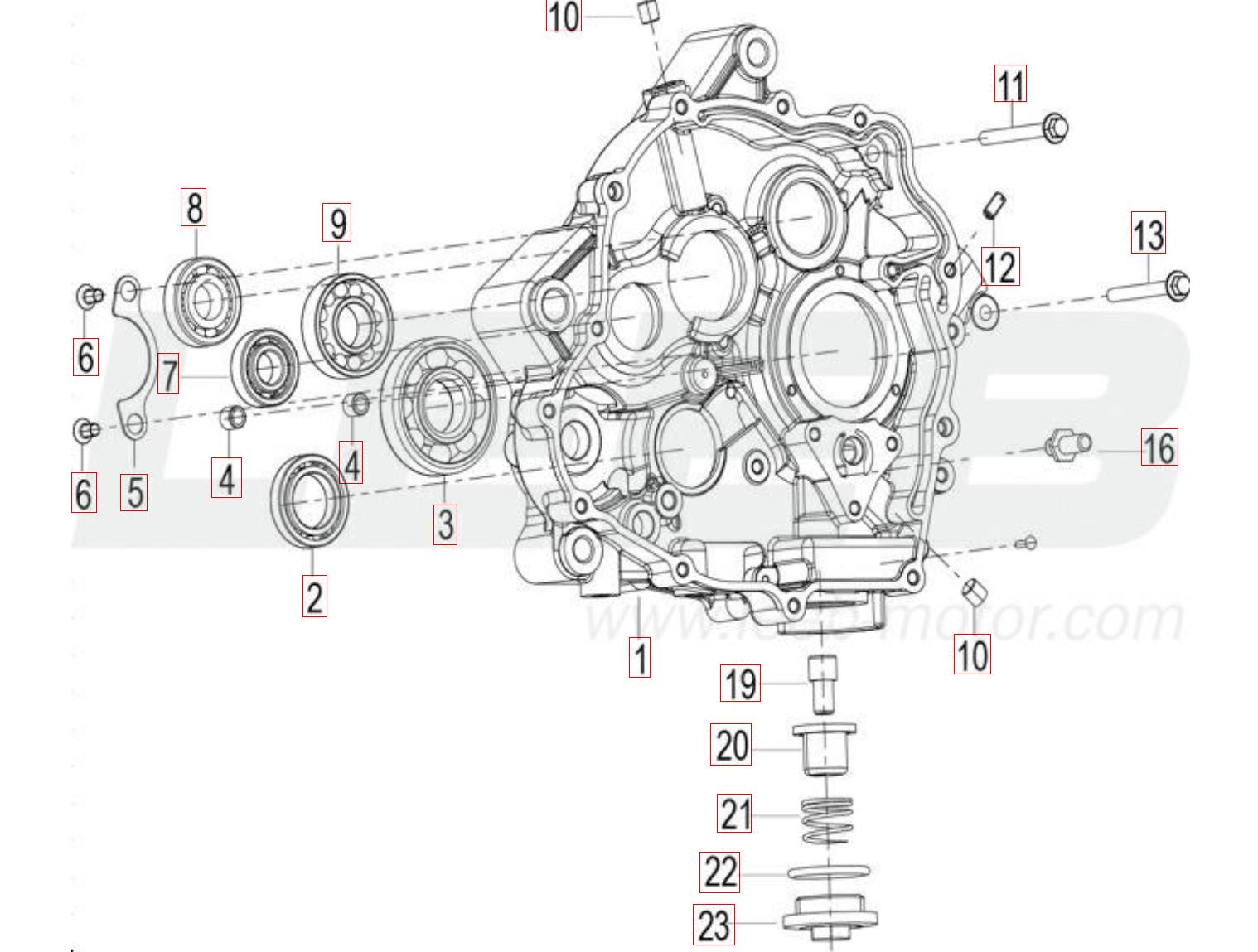 Kurbelwellengehäuse rechts