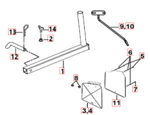 Schmutzfänger-Fahnenstangenhalterung