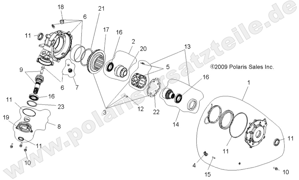 DRIVE TRAIN, FRONT GEARCASE (Built 11/02/09 to 3/08/10) DRIVE TRAIN, FRONT GEARCASE (Built 11/02/09 to 3/08/10)