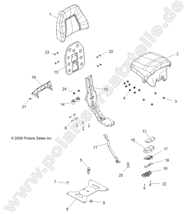 BODY, PASSENGER SEAT BOTTOM and SEAT BACK
