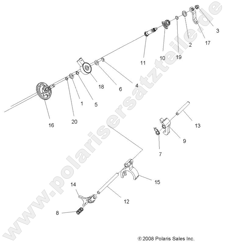 DRIVE TRAIN, MAIN GEARCASE SHIFT FORKS