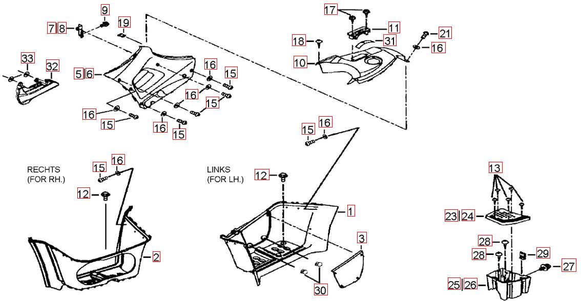 Fussstützen und Tankabdeckung