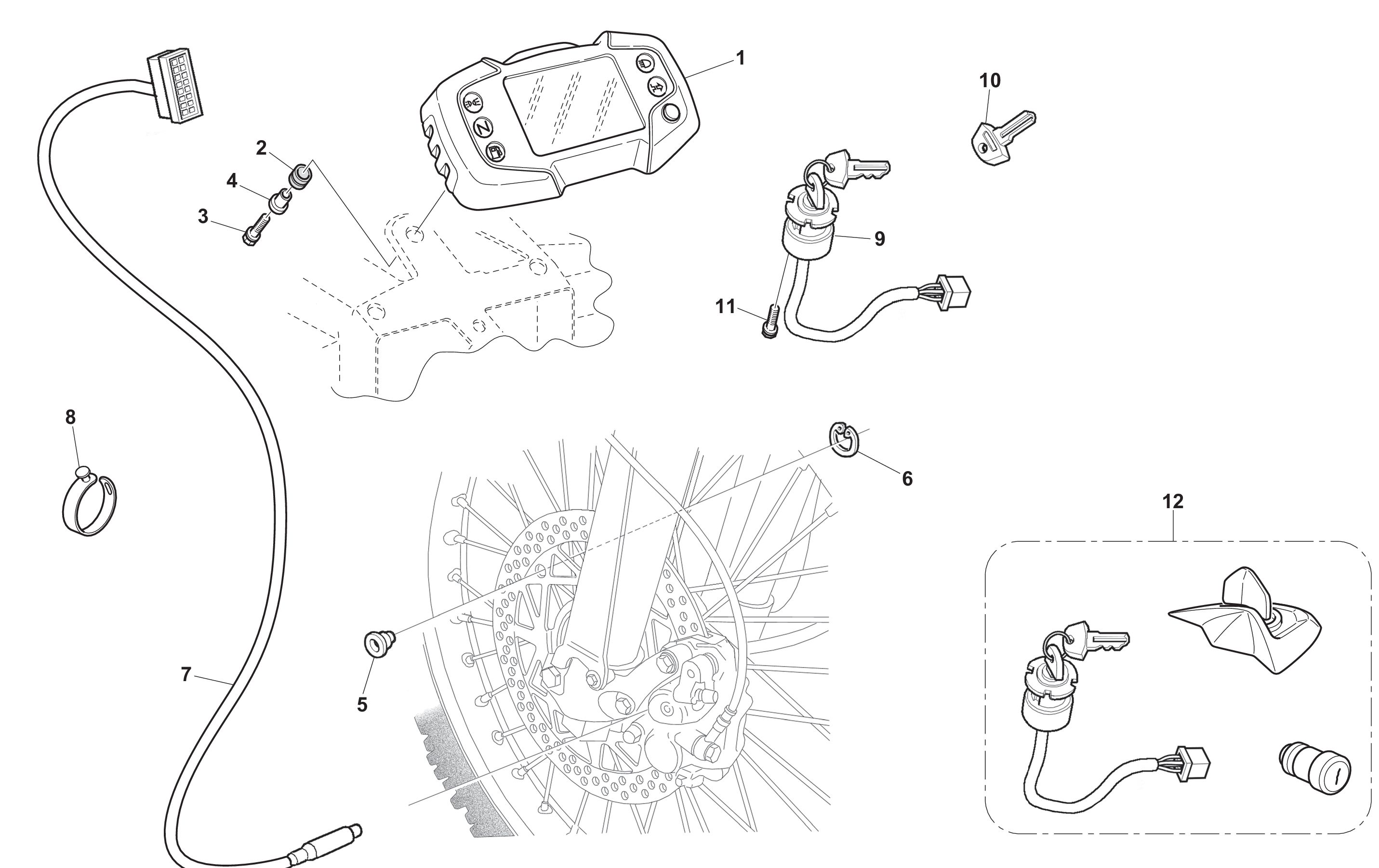 Tachometer / Schlosssatz Tachometer / Schlosssatz