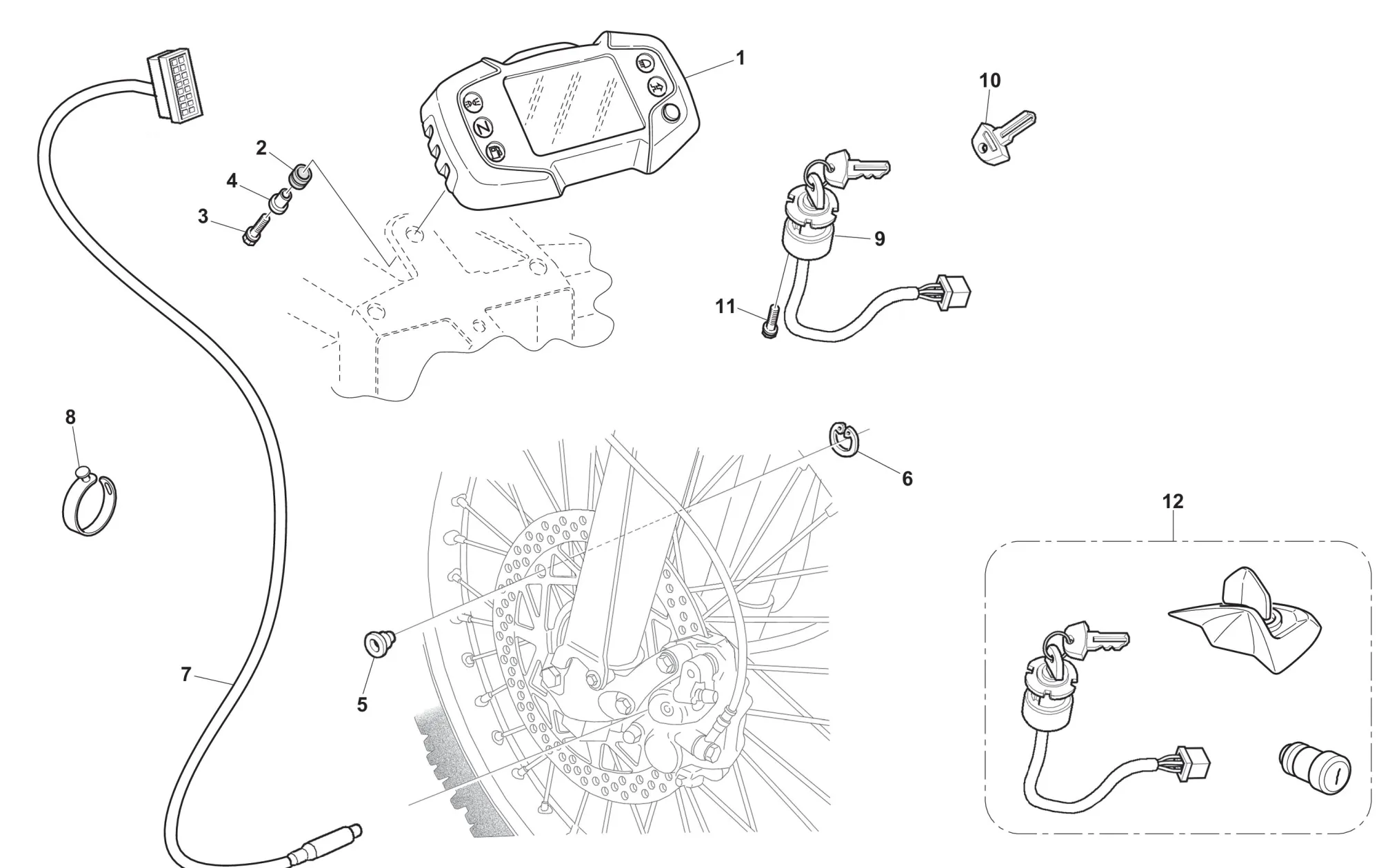 Tachometer / Schlosssatz Tachometer / Schlosssatz