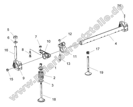 Engine, Rocker Arm and Valves