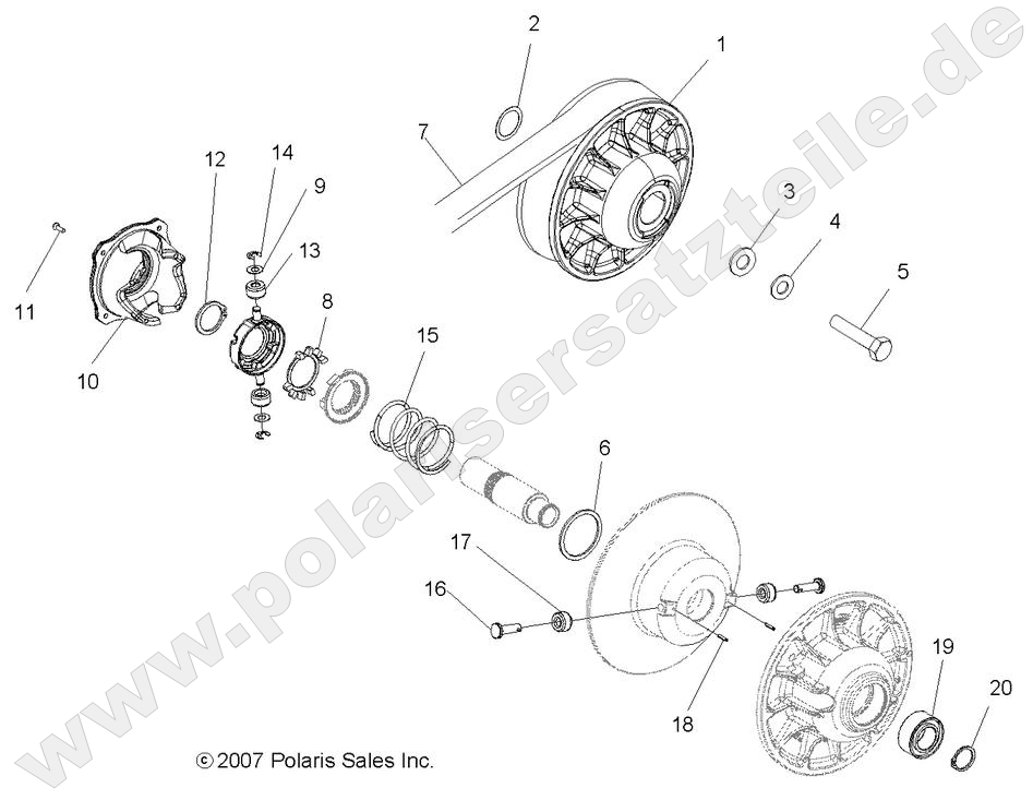 DRIVE TRAIN, SECONDARY CLUTCH DRIVE TRAIN, SECONDARY CLUTCH