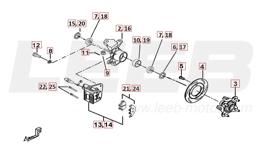 Vorderradbremse-Achsschenkel Vorderradbremse-Achsschenkel