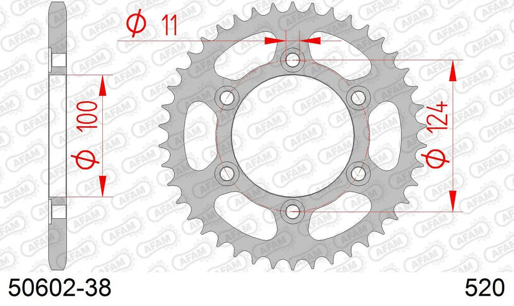 50602-38 AFAM Kettensatz Stahl 520 XMR3 15x38 - Ducati 750 Monster 1996-98 - 05077161