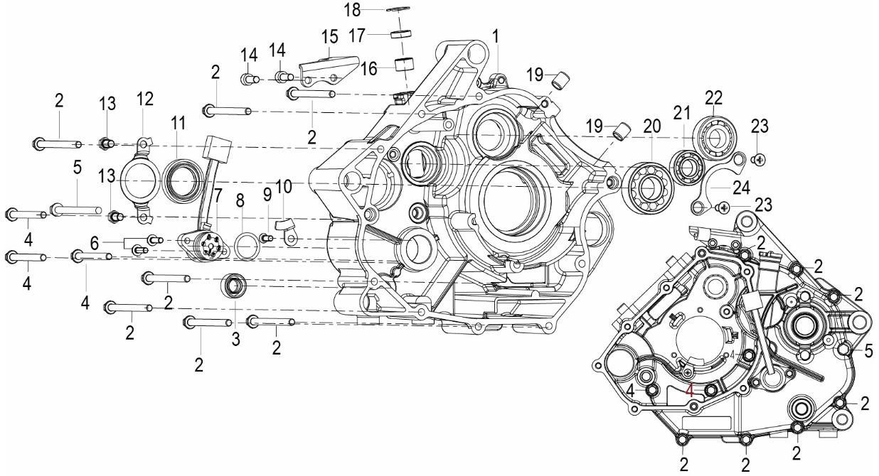 Kurbelgehäuse, links