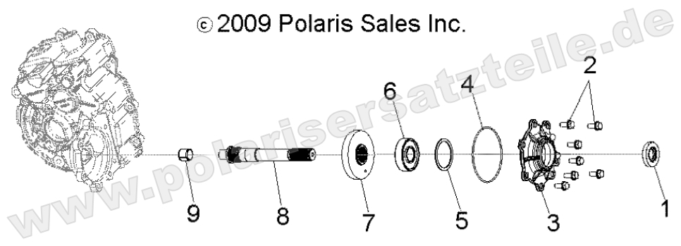DRIVE TRAIN, MAIN GEARCASE OUTPUT SHAFT