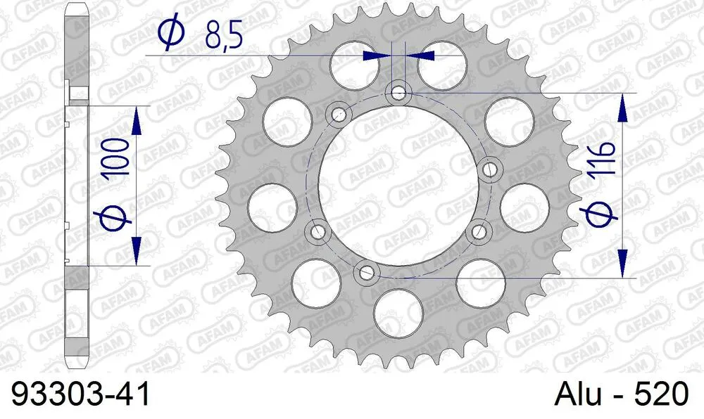93303-41 AFAM Kettensatz Aluminium 520 MR2-G 11x41 - Gasgas JT 238 Contact 1993-01 - KIT108591