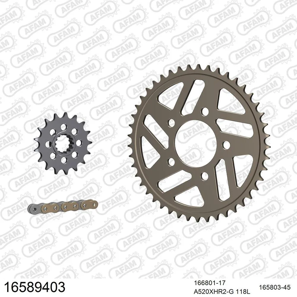 16589403 AFAM Kettensatz Aluminium 520 XHR2-G 17x45 - BMW S 1000 RR HP4 2013-14 - 16589403