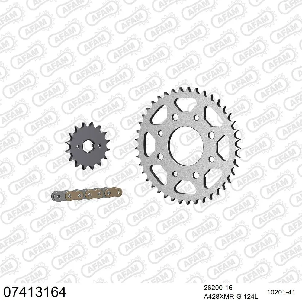 07413164 AFAM Kettensatz Stahl 428 XMR2-G 16x41 - Kymco 125 Hipster 1999-05 - 07413164