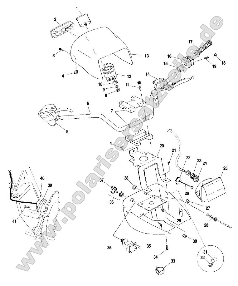 Handlebar and Headlight Pod Handlebar and Headlight Pod