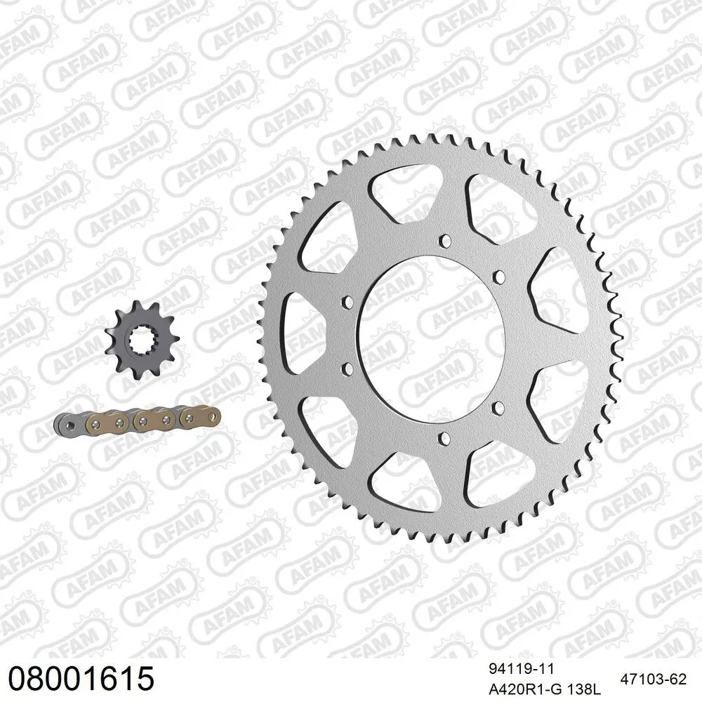 08001615 AFAM Kettensatz Stahl 420 R1-G 11x62 - Rieju MRT 50 2017-21 - 08001615