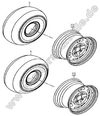 Reifen onroad u. Stahlfelgen