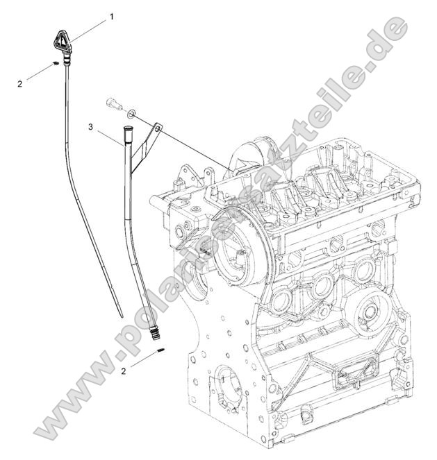Engine, Oil Dipstick and Guard Engine, Oil Dipstick and Guard