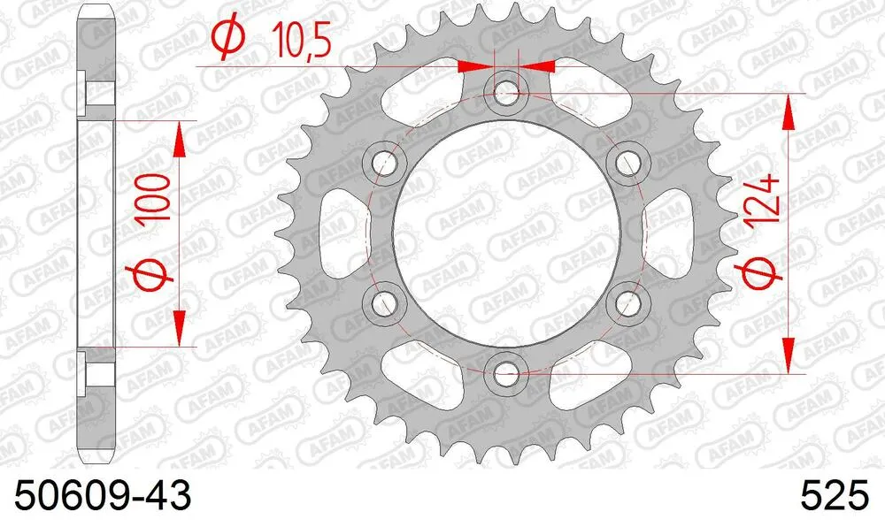 50609-43 AFAM Kettensatz Stahl 525 XSR2-G 15x43 - Ducati 916 ST4 1999-03 - 05087201